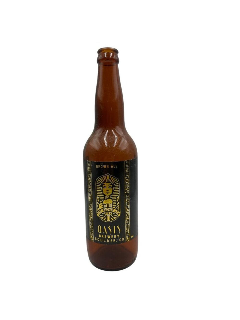 Oasis Brewery Boulder CO Vintage Tut Brown Ale Beer Bottle Collectible Glass